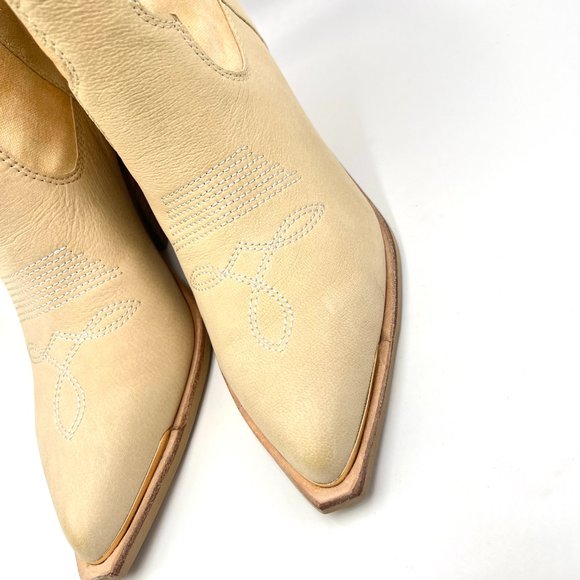 Dolce Vita Size 9 Nashe Cream Beige Western Style Cowgirl Boots Booties Shoes - Picture 5 of 15